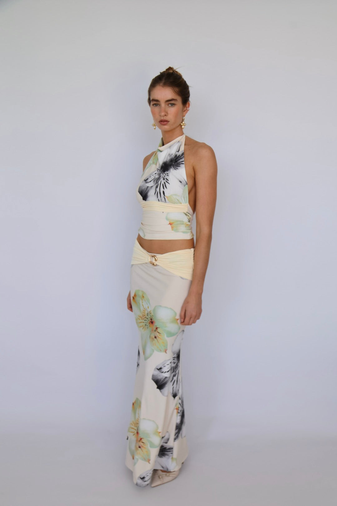 Jade High Neck Cowl Top